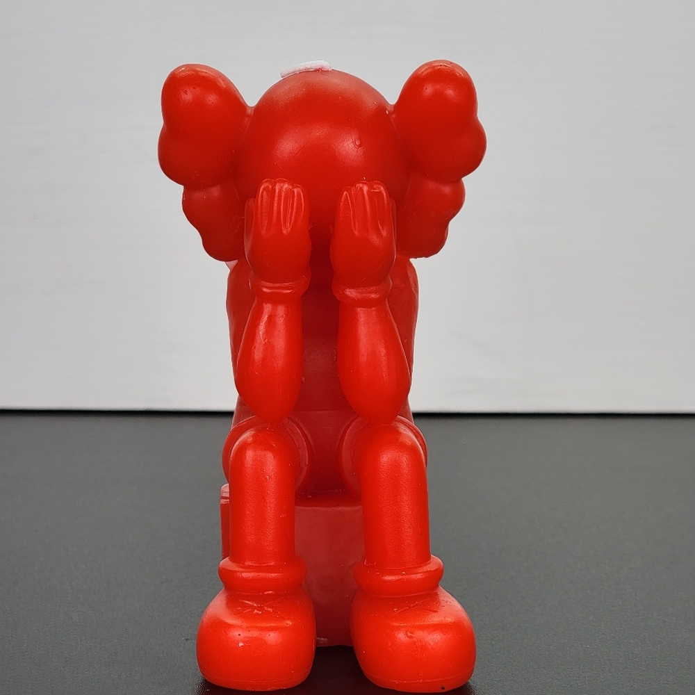 Candle - Custom Sitting Kaws Red Candle Strawberry Scented